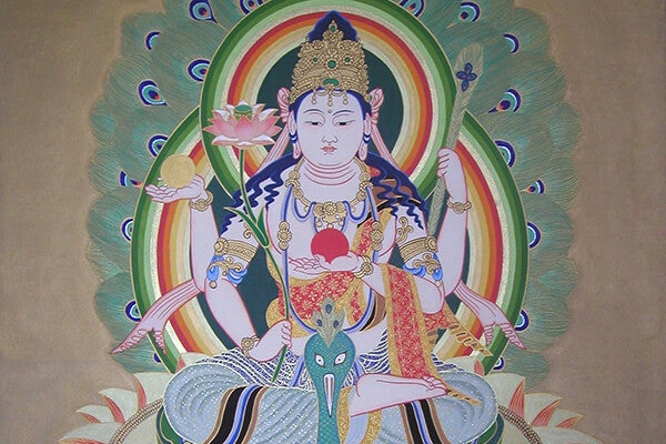 孔雀明王（91cm×61cm）