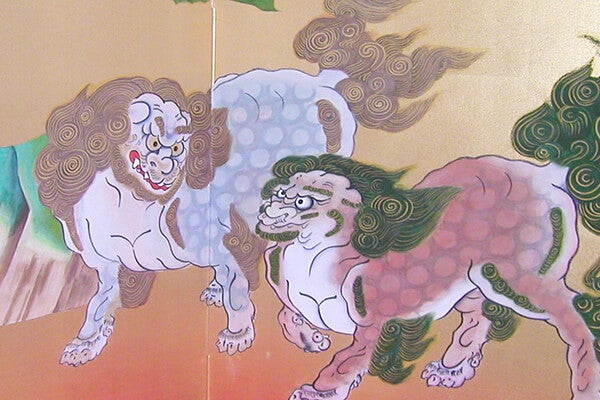 唐獅子（金屏風）（120cm×61cm）
