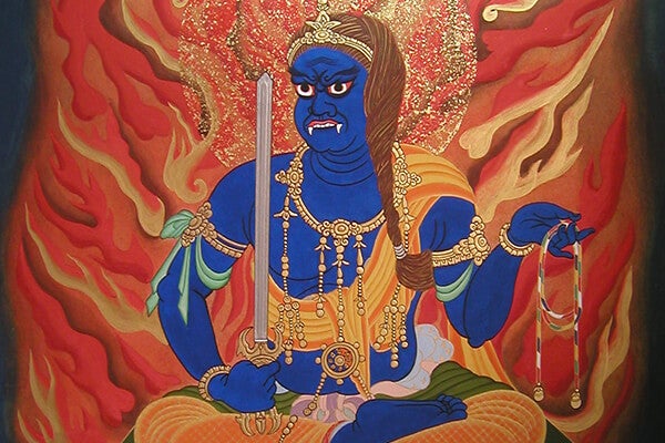 不動明王（青色）（100cm×65cm）